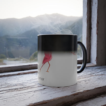 Heat-Reactive Yoga Mug – Flamingo & Stork in Yoga Pose