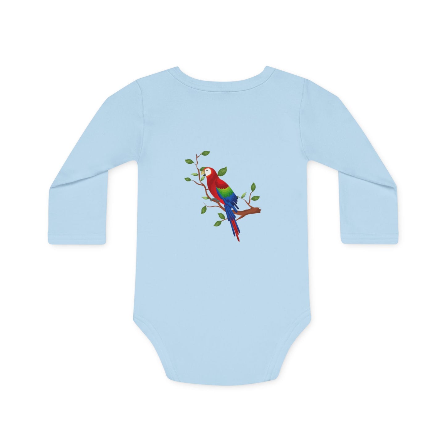 Chirpy Parrot Organic Baby Bodysuit – Eco-Friendly & Colorful Fun