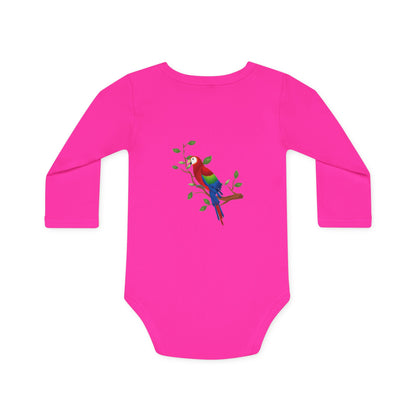 Chirpy Parrot Organic Baby Bodysuit – Eco-Friendly & Colorful Fun