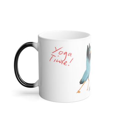 Heat-Reactive Yoga Mug – Flamingo & Stork in Yoga Pose