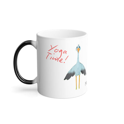 Heat-Reactive Yoga Mug – Flamingo & Stork in Yoga Pose