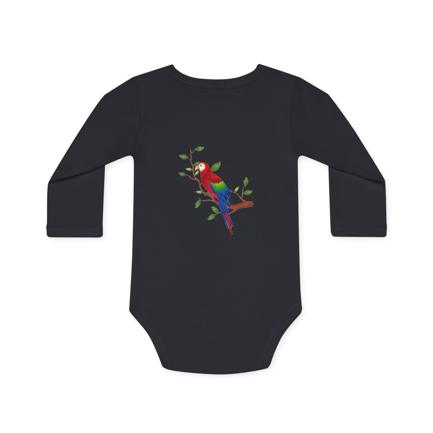 Chirpy Parrot Organic Baby Bodysuit – Eco-Friendly & Colorful Fun