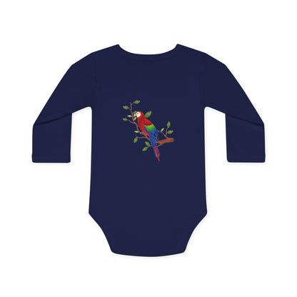 Chirpy Parrot Organic Baby Bodysuit – Eco-Friendly & Colorful Fun