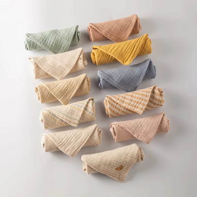 5-Pack Muslin Baby Towels – Soft, Absorbent, Newborn Essentials