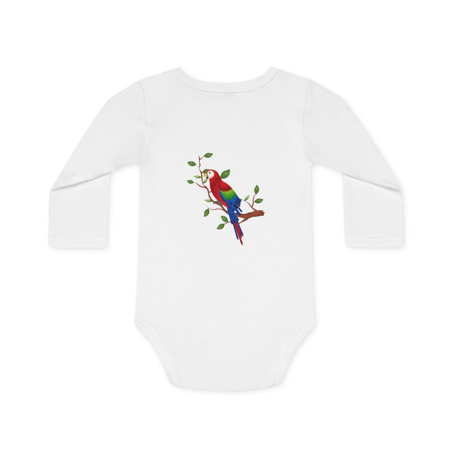 Chirpy Parrot Organic Baby Bodysuit – Eco-Friendly & Colorful Fun