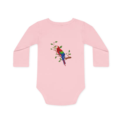 Chirpy Parrot Organic Baby Bodysuit – Eco-Friendly & Colorful Fun