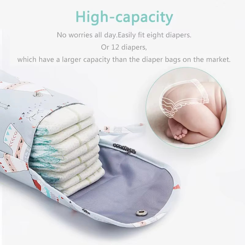 Waterproof Baby Diaper Bag – Large Capacity, Pram-Friendly & Stylish