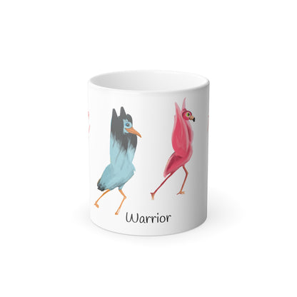 Heat-Reactive Yoga Mug – Flamingo & Stork in Yoga Pose