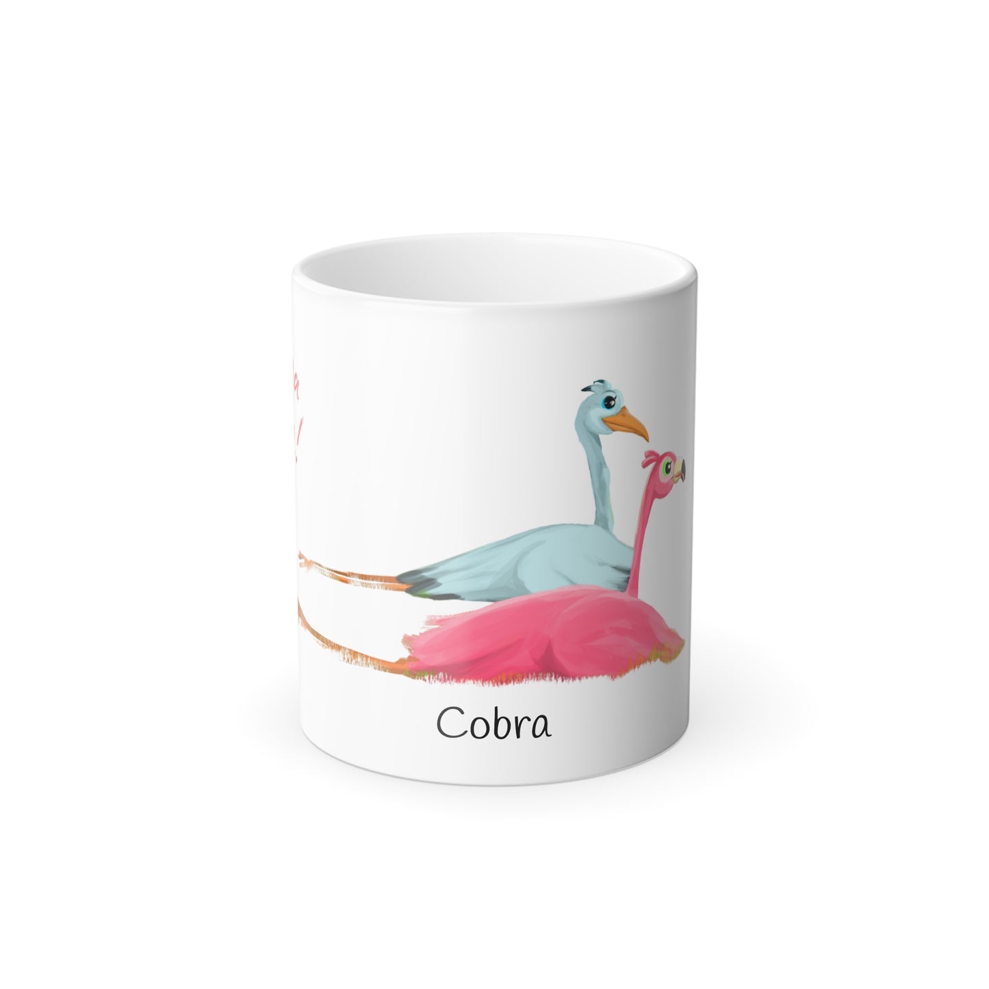 Heat-Reactive Yoga Mug – Flamingo & Stork in Yoga Pose