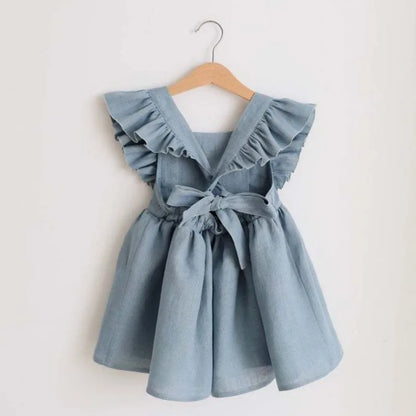 All Season Cotton Toddler Dress – Ruffle Style for Baby Girls & Sisters