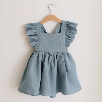 All Season Cotton Toddler Dress – Ruffle Style for Baby Girls & Sisters