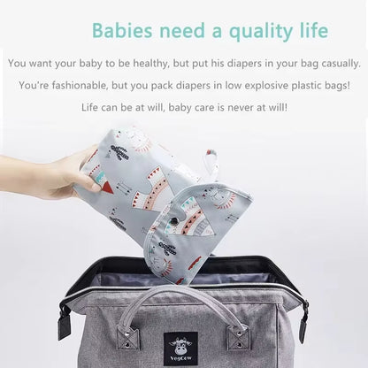 Waterproof Baby Diaper Bag – Large Capacity, Pram-Friendly & Stylish